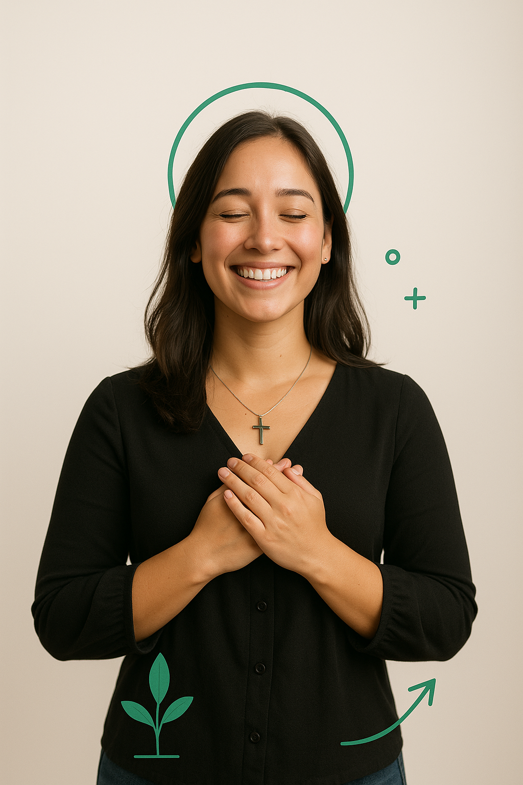 Pessoa feliz usando Evanly